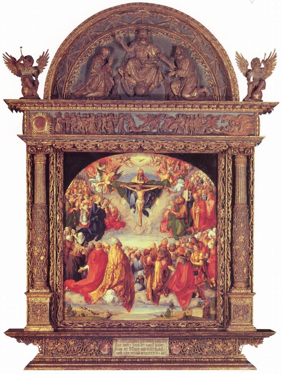 7Albrecht Dürer, The Adoration of the Holy Trinity (Landauer Altar), Wikipedia.jpg